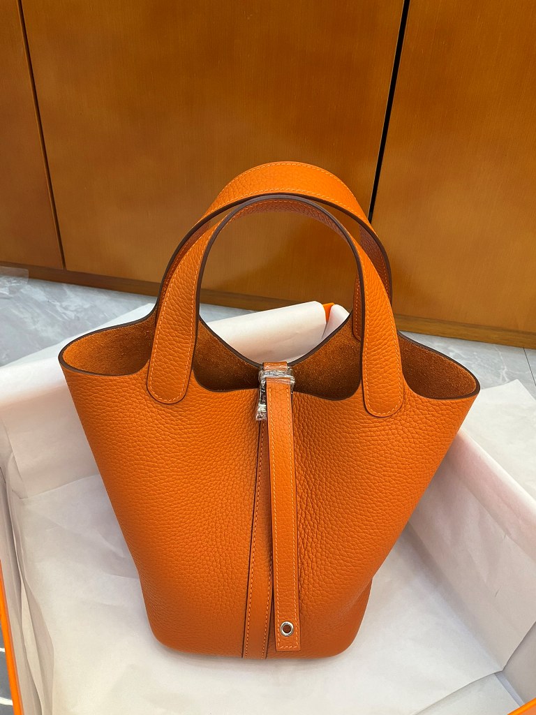 Picotin Lock 18cm-TC Leather(93 Orange)-008