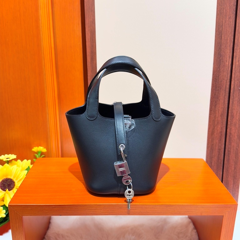Picotin Lock Mini 14-Swift Leather(89 Noir)-001