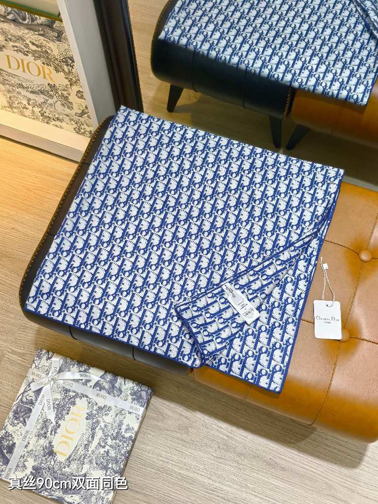 Dior Double-Sided Silk Scarf-099