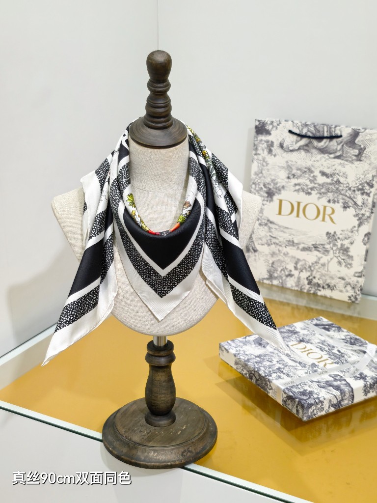 Dior Double-Sided Silk Scarf-094
