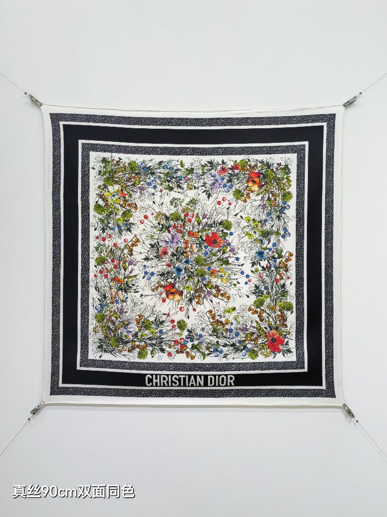 Dior Double-Sided Silk Scarf-092
