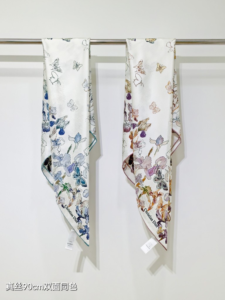 Dior Double-Sided Silk Scarf-090
