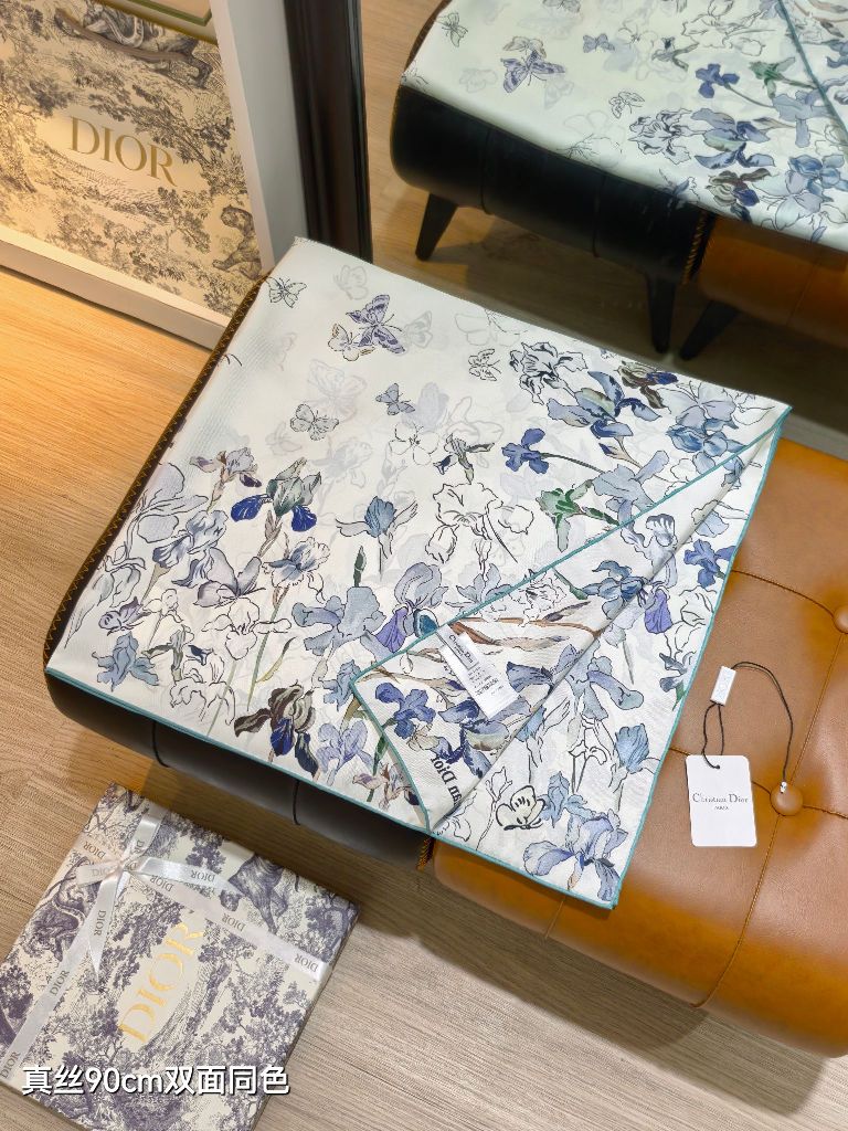 Dior Double-Sided Silk Scarf-089