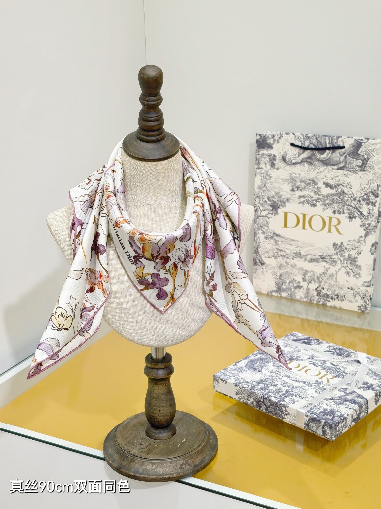 Dior Double-Sided Silk Scarf-087