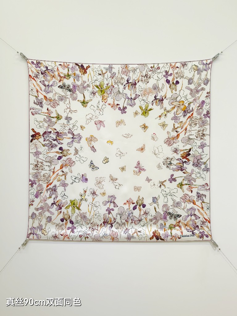 Dior Double-Sided Silk Scarf-085