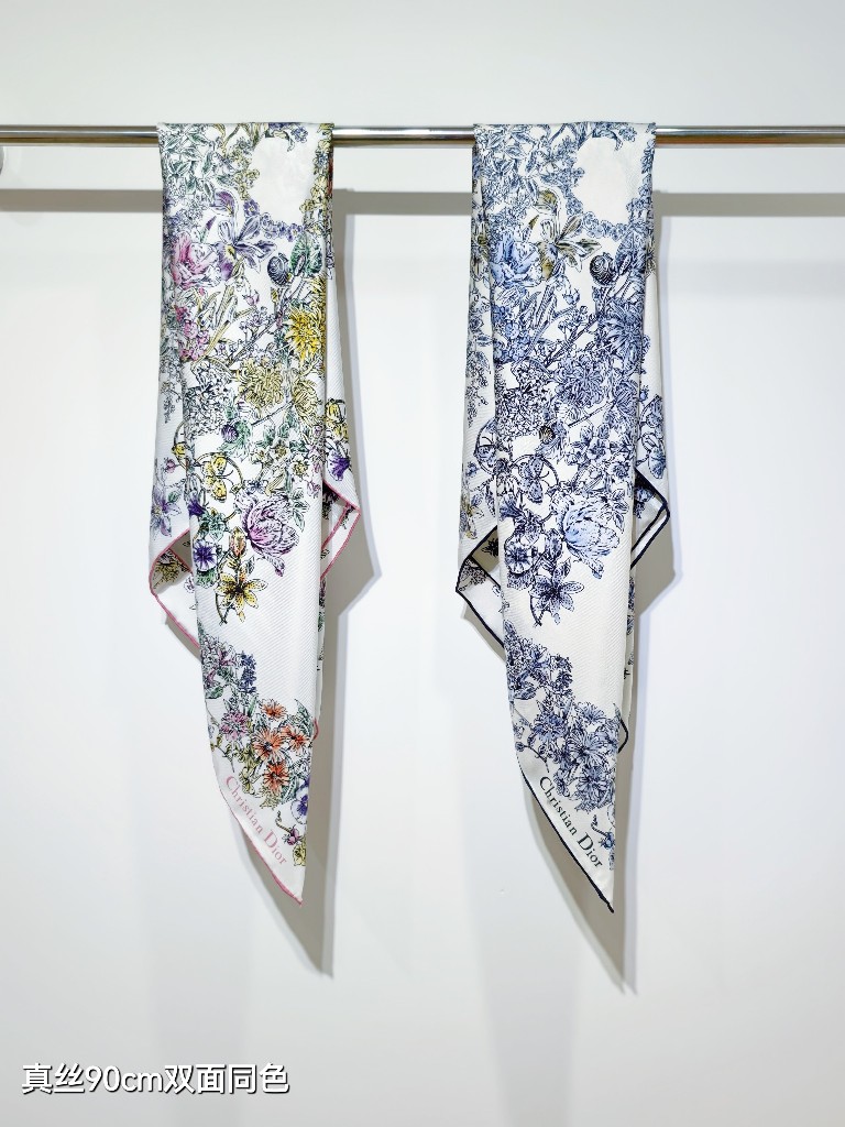 Dior Double-Sided Silk Scarf-084