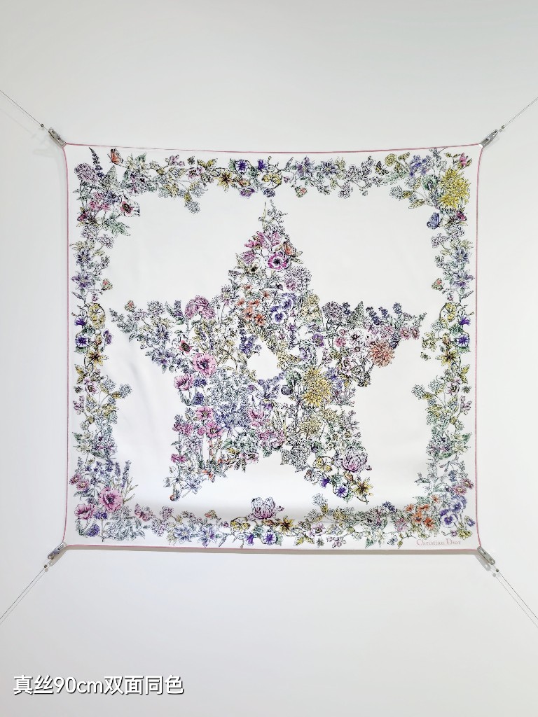 Dior Double-Sided Silk Scarf-081