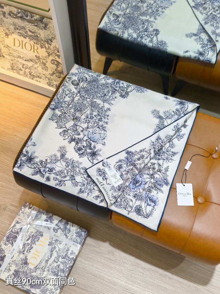 Dior Double-Sided Silk Scarf-079