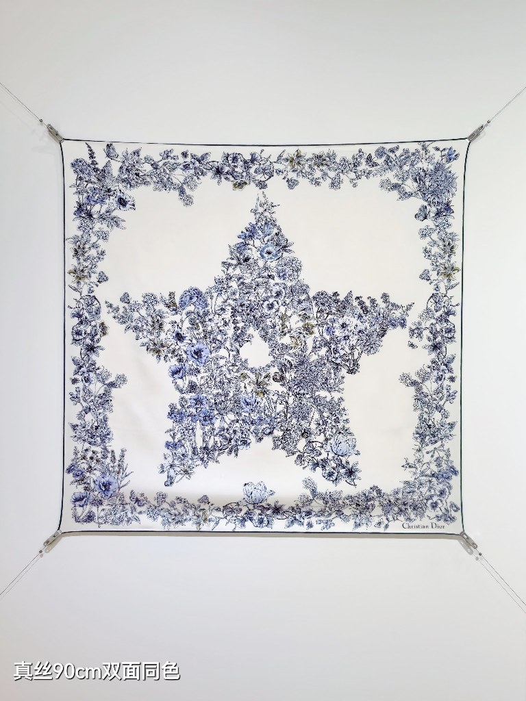 Dior Double-Sided Silk Scarf-078