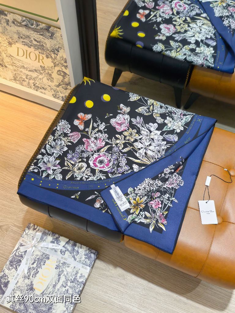 Dior Double-Sided Silk Scarf-072