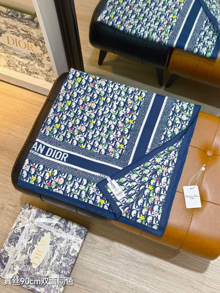 Dior Double-Sided Silk Scarf-069