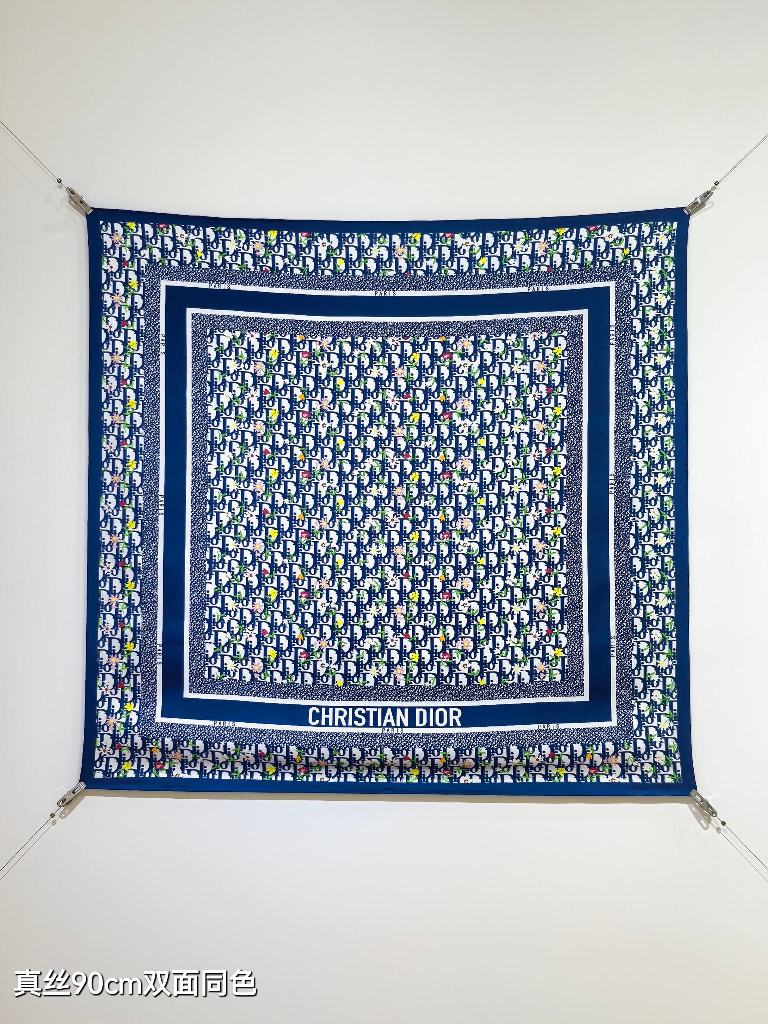 Dior Double-Sided Silk Scarf-068