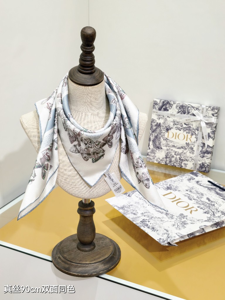 Dior Double-Sided Silk Scarf-066