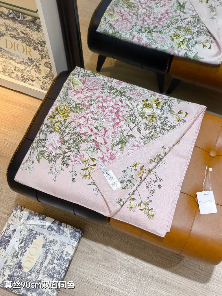 Dior Double-Sided Silk Scarf-055