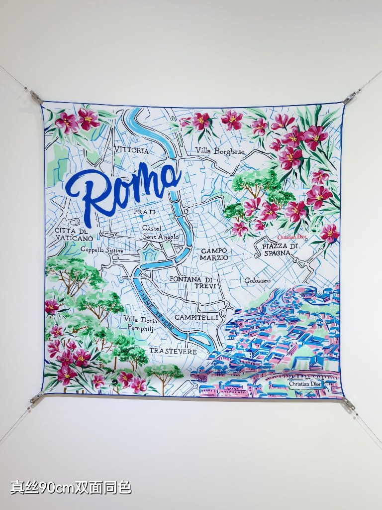 Dior Double-Sided Silk Scarf-051