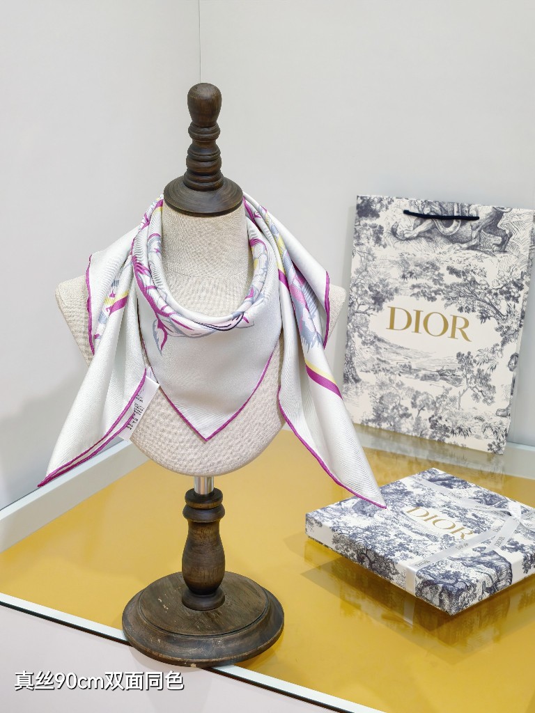 Dior Double-Sided Silk Scarf-050
