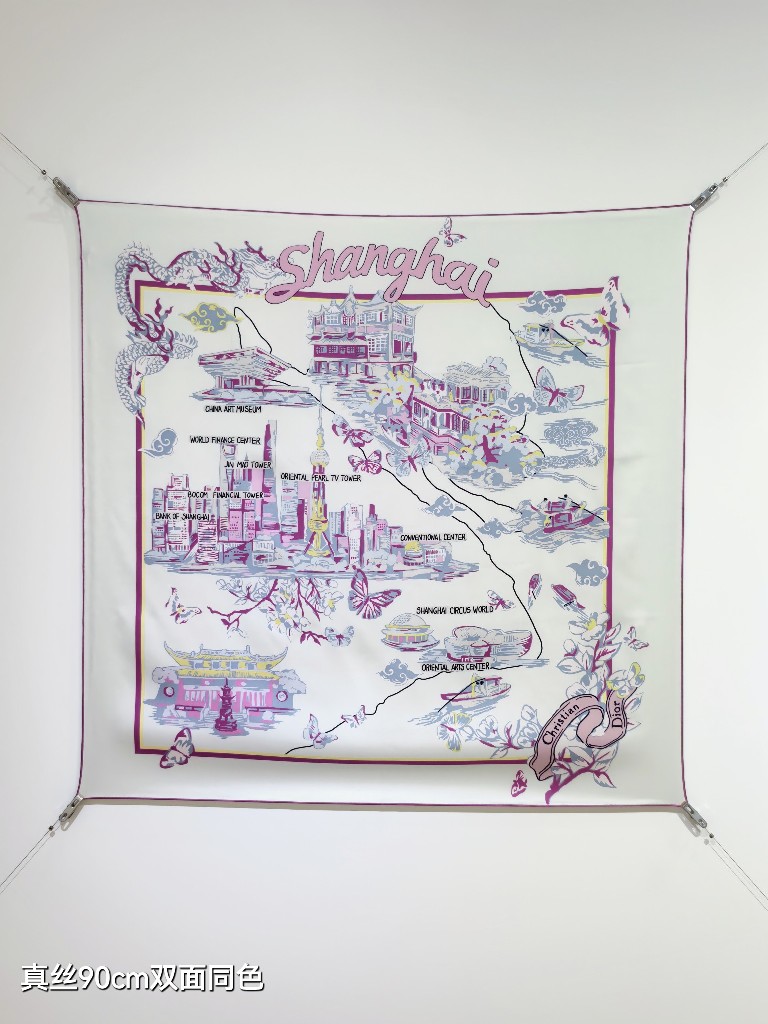 Dior Double-Sided Silk Scarf-048