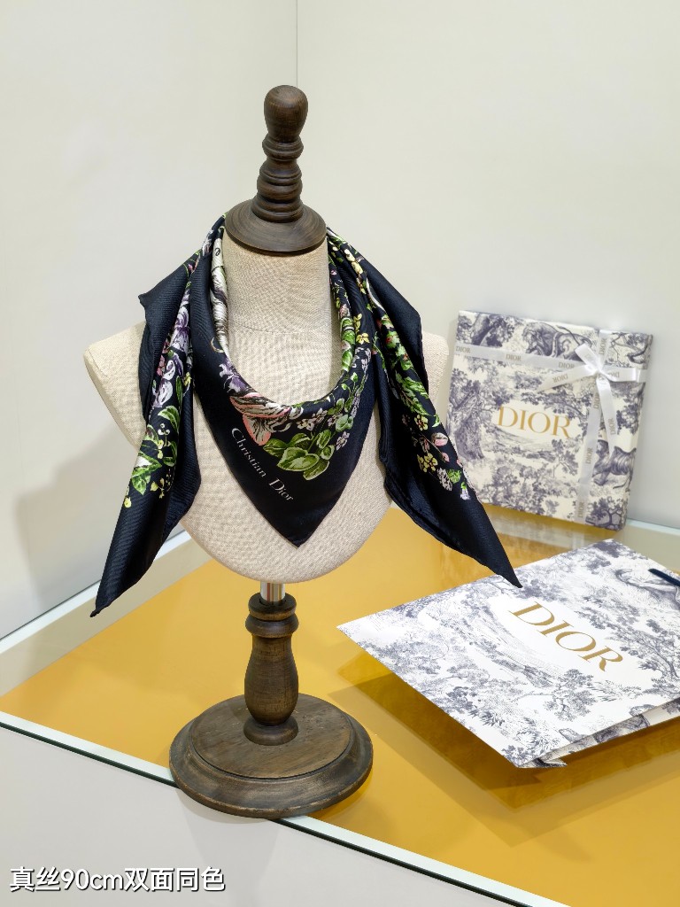 Dior Double-Sided Silk Scarf-047