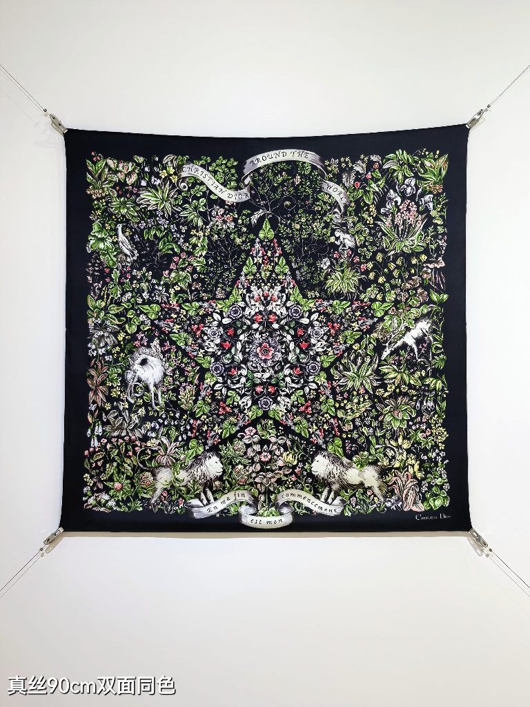 Dior Double-Sided Silk Scarf-045