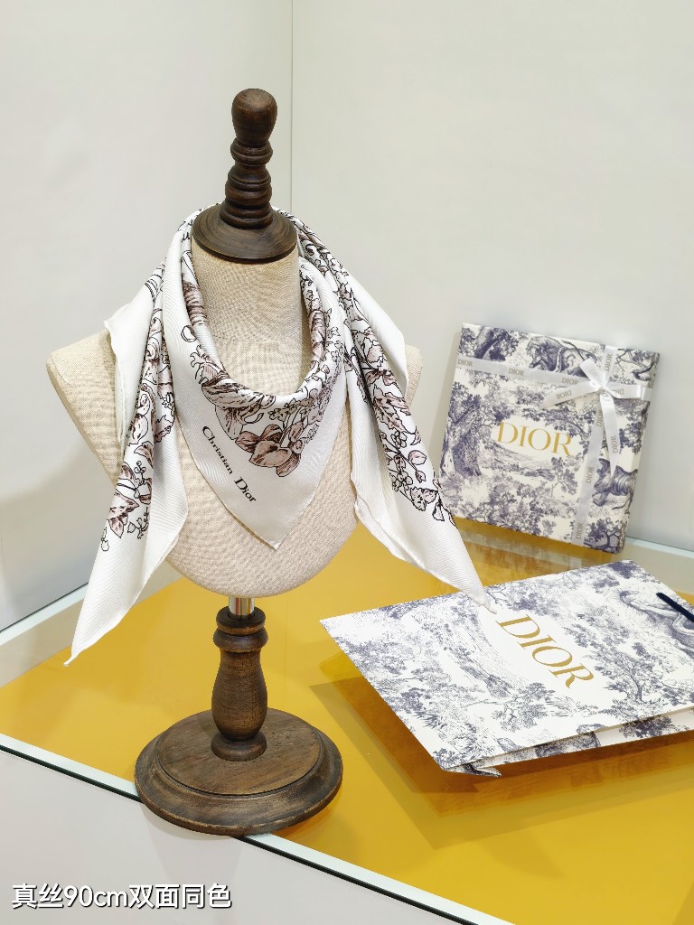 Dior Double-Sided Silk Scarf-044