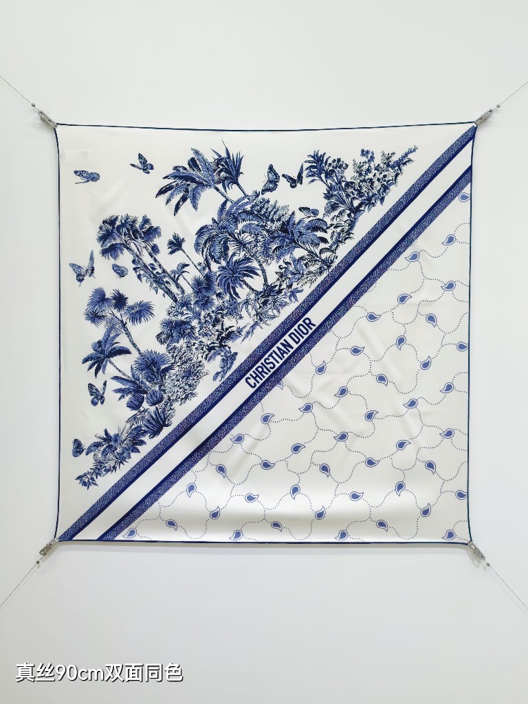 Dior Double-Sided Silk Scarf-039