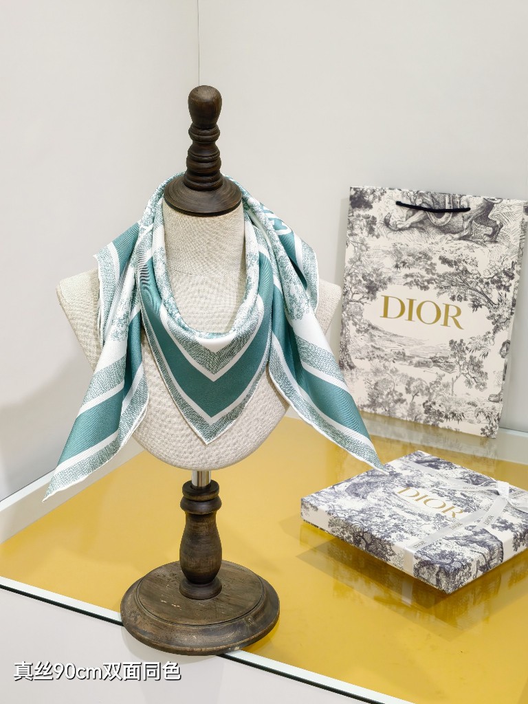 Dior Double-Sided Silk Scarf-038