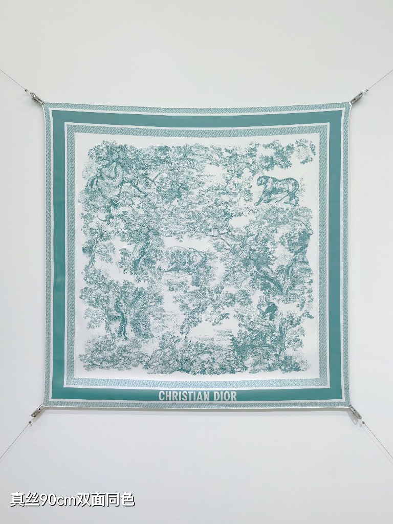 Dior Double-Sided Silk Scarf-036
