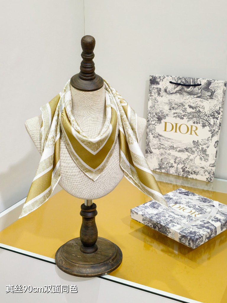 Dior Double-Sided Silk Scarf-035