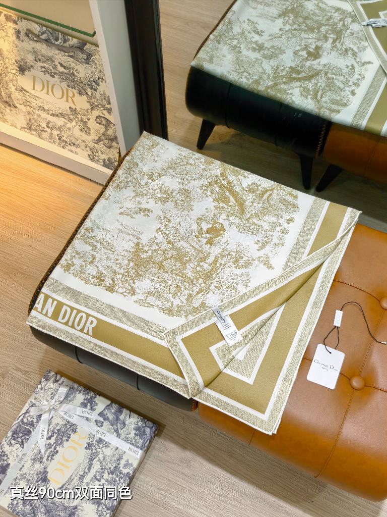 Dior Double-Sided Silk Scarf-034