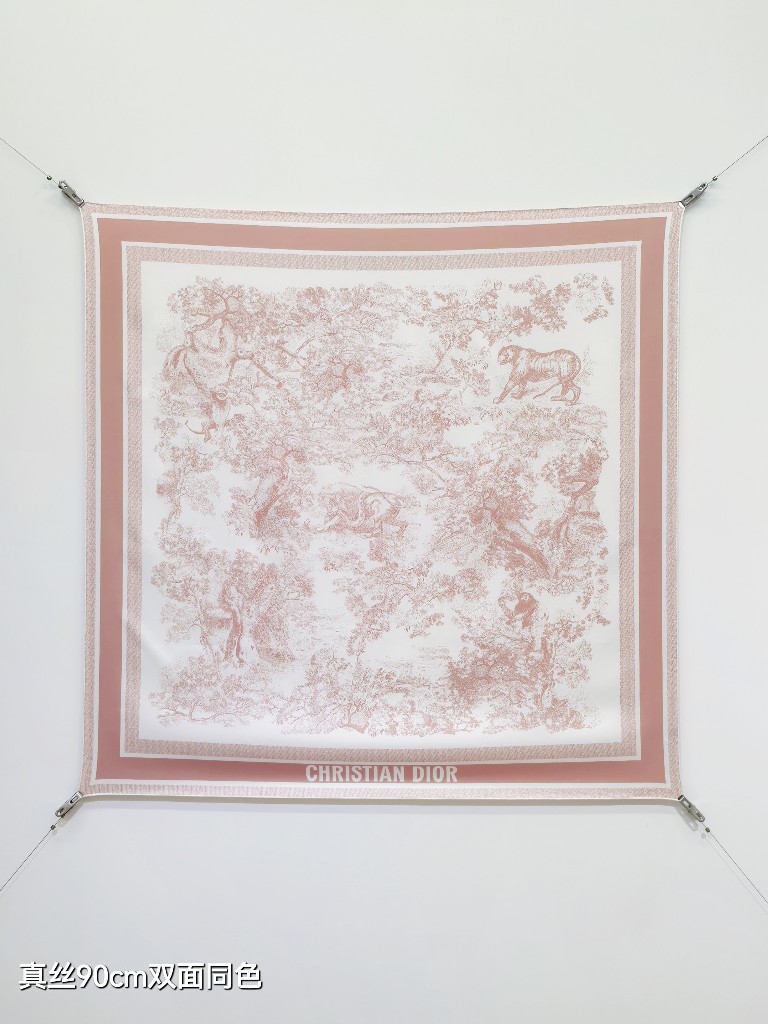 Dior Double-Sided Silk Scarf-030