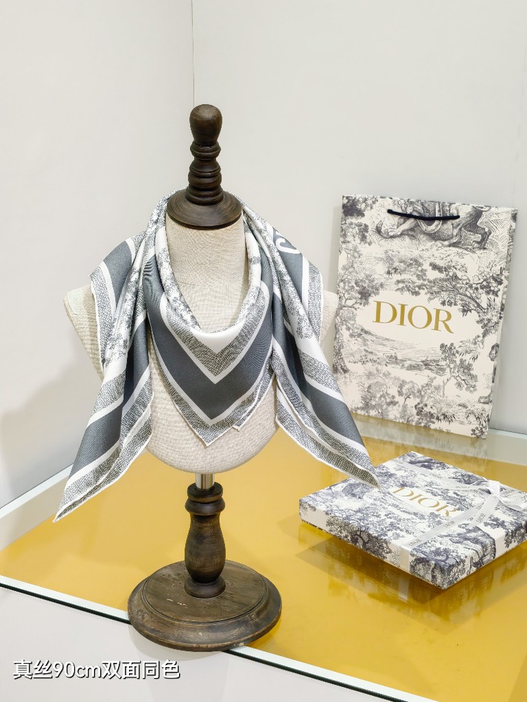 Dior Double-Sided Silk Scarf-029