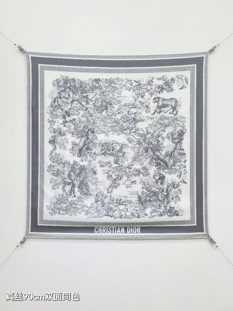 Dior Double-Sided Silk Scarf-027