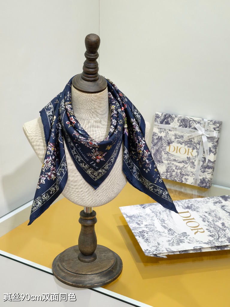 Dior Double-Sided Silk Scarf-025