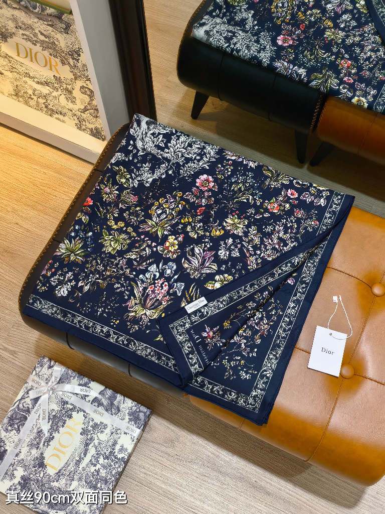 Dior Double-Sided Silk Scarf-026