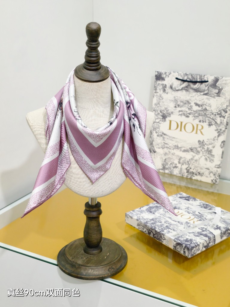 Dior Double-Sided Silk Scarf-023