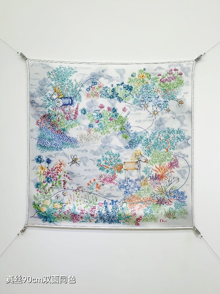 Dior Double-Sided Silk Scarf-011