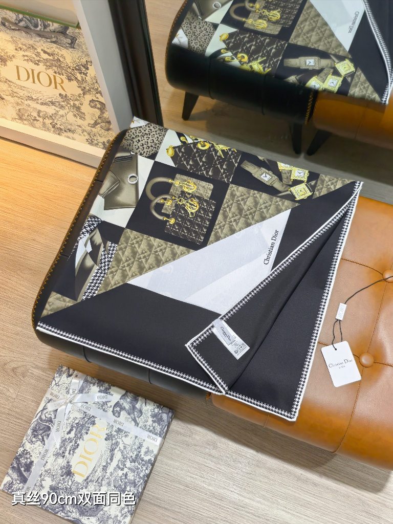 Dior Double-Sided Silk Scarf-008