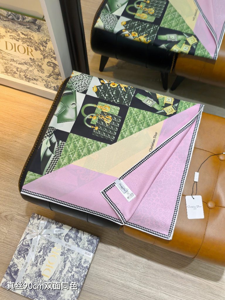 Dior Double-Sided Silk Scarf-005