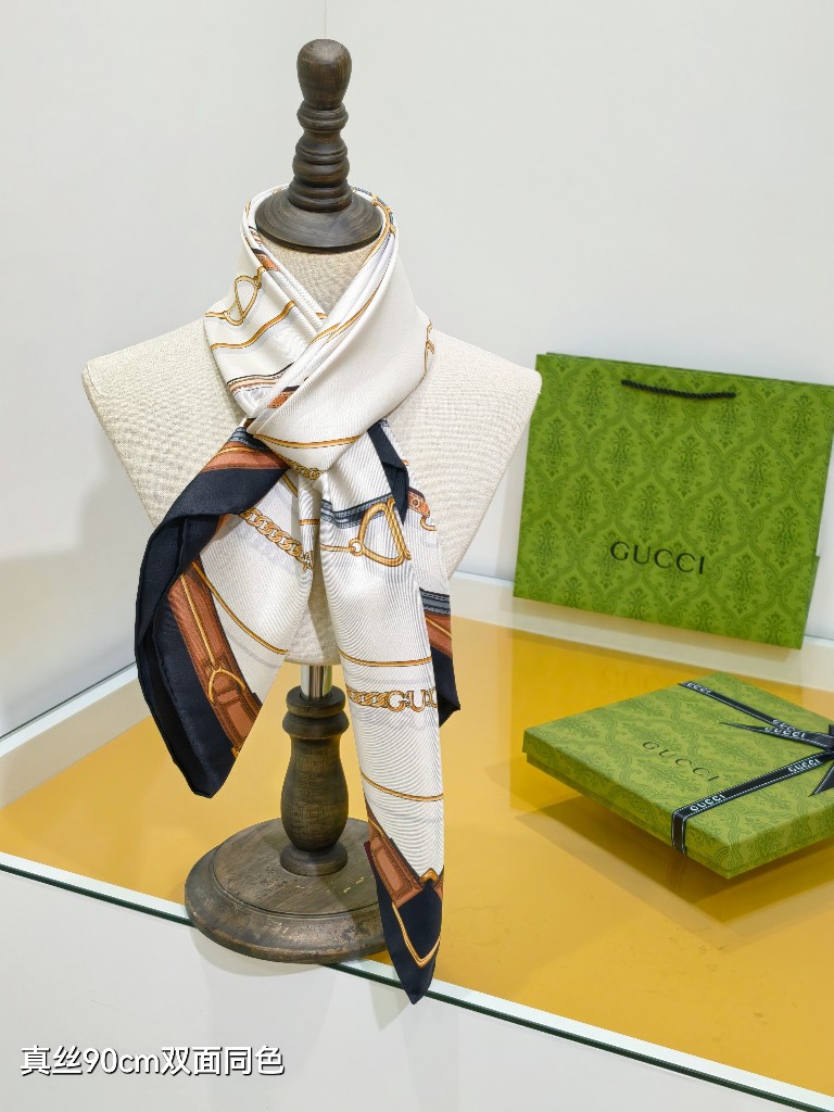 Gucci Double-Sided Silk Scarf-196