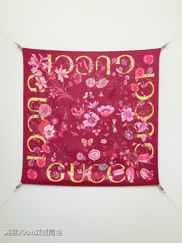 Gucci Double-Sided Silk Scarf-178