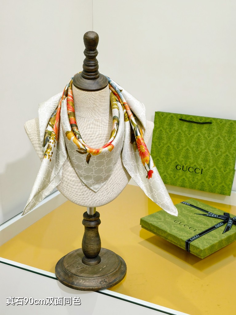 Gucci Double-Sided Silk Scarf-174