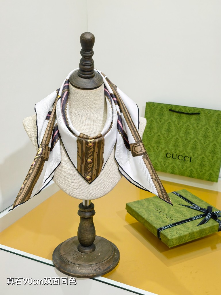 Gucci Double-Sided Silk Scarf-170