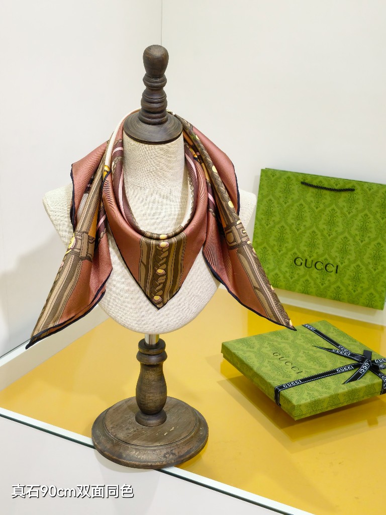 Gucci Double-Sided Silk Scarf-167