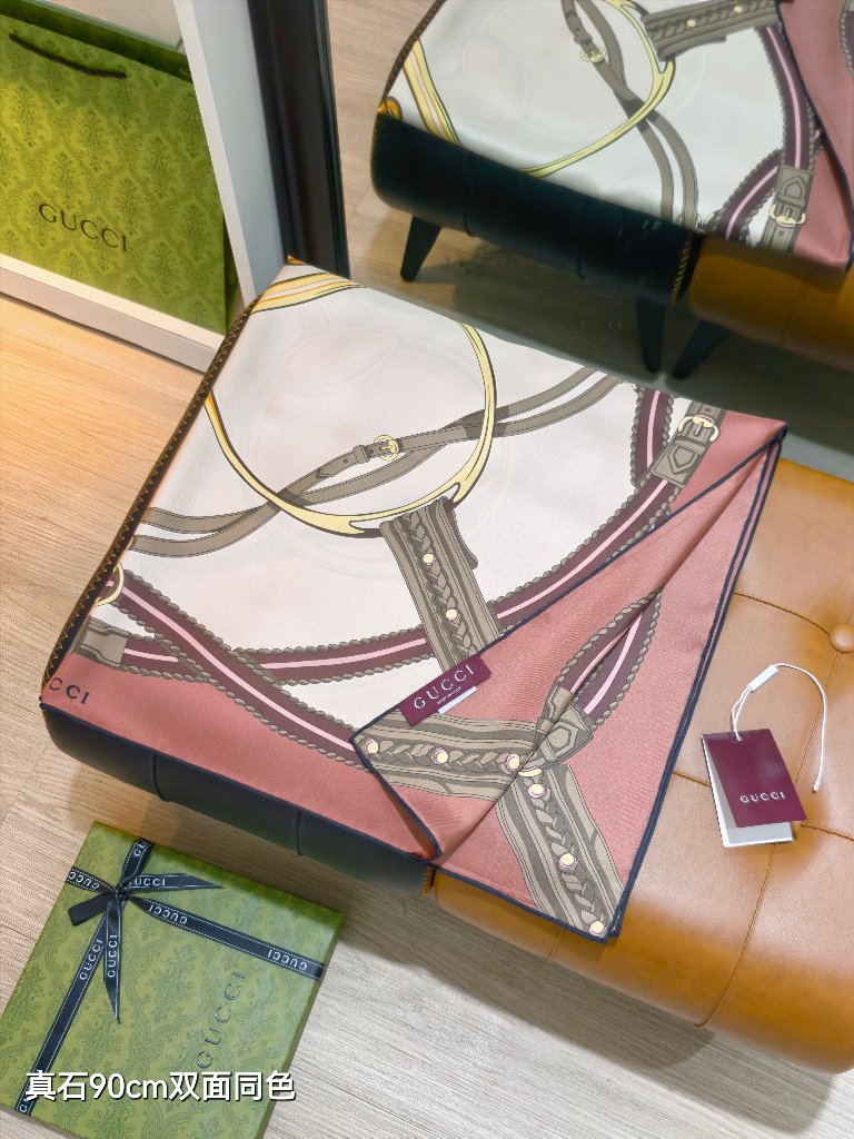 Gucci Double-Sided Silk Scarf-166