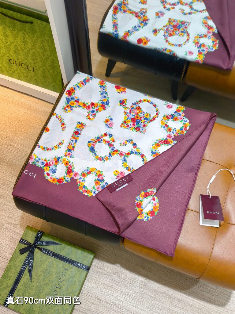 Gucci Double-Sided Silk Scarf-163