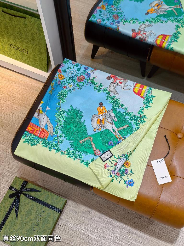 Gucci Double-Sided Silk Scarf-156