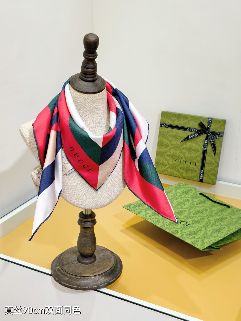Gucci Double-Sided Silk Scarf-147