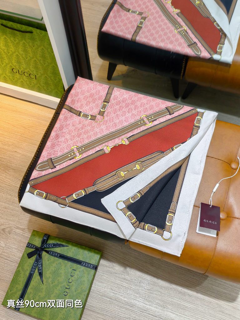 Gucci Double-Sided Silk Scarf-139