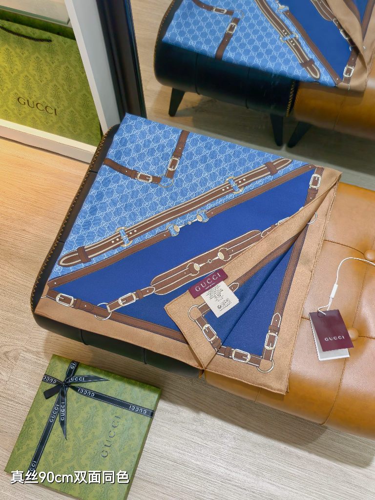 Gucci Double-Sided Silk Scarf-136