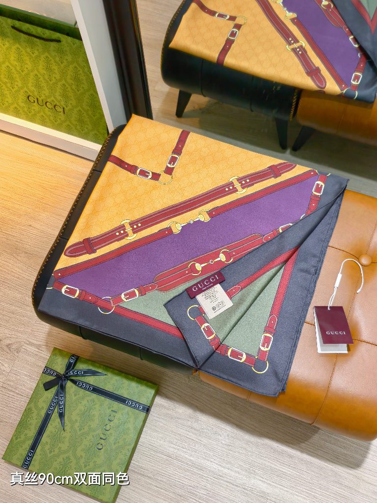 Gucci Double-Sided Silk Scarf-130